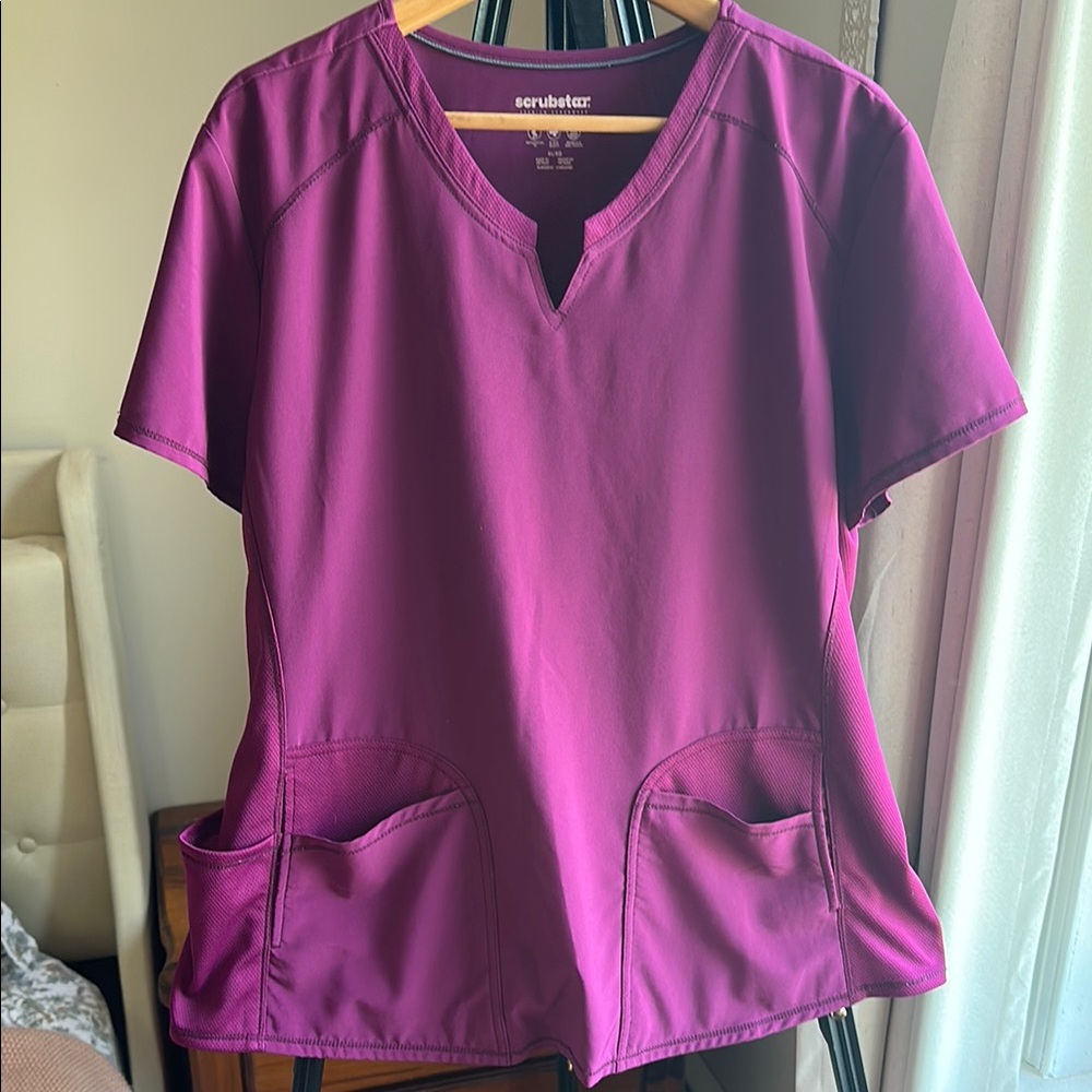 Scrubstar Purple Relaxed Boxy Short Sleeve Top - Picture 1 of 2